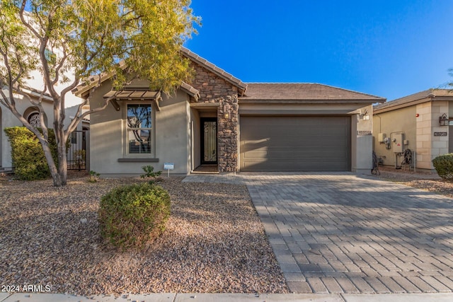 view of front of house with a garage