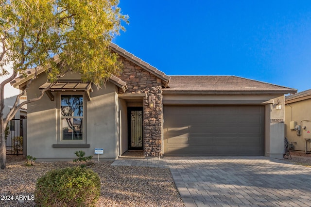 view of front of home featuring a garage