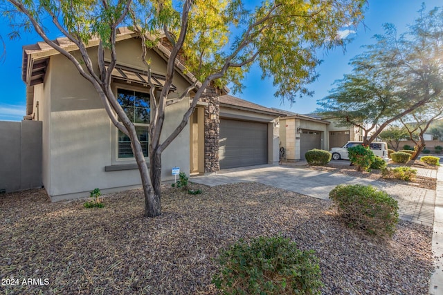 view of front of home with a garage