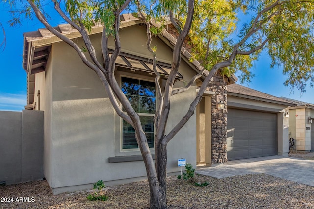 view of front of home with a garage