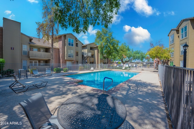 view of pool with a patio area