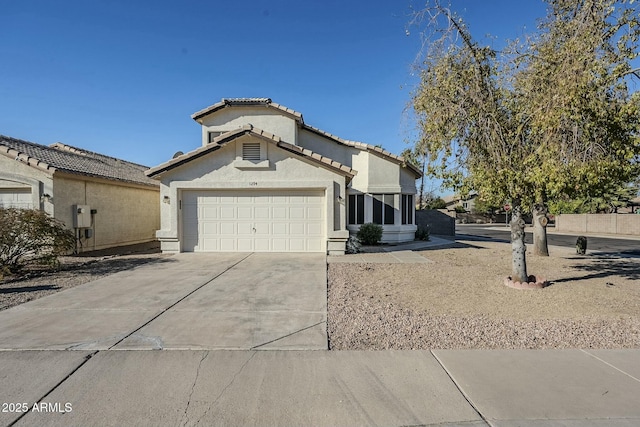 view of front of house with a garage