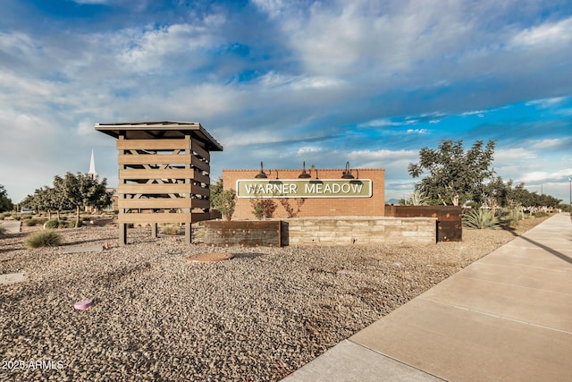 view of community sign