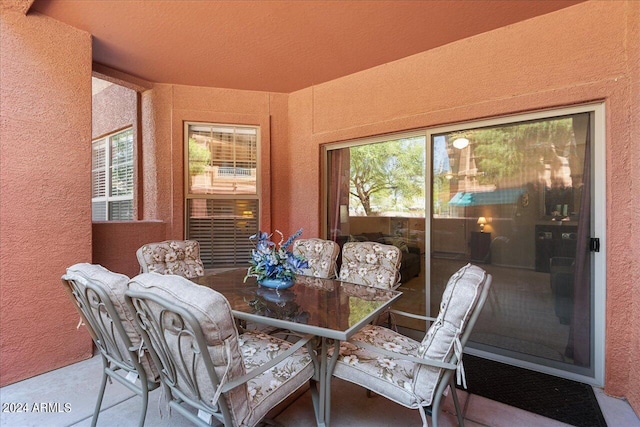 dining area with a wealth of natural light