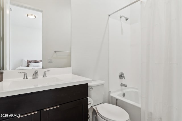 3919 W Abalone Ln, San Tan Valley, AZ 85144 - bathroom with vanity, toilet, and shower / tub combo with curtain