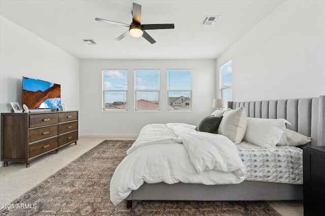 3919 W Abalone Ln, San Tan Valley, AZ 85144 - bedroom featuring light colored carpet, baseboards, and a ceiling fan