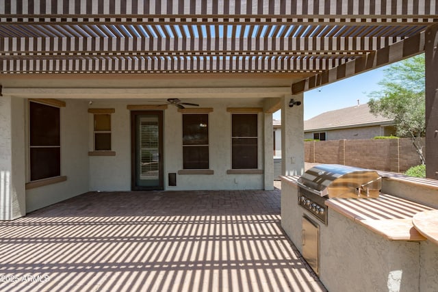 12727 W Lowden Rd, Peoria, AZ 85383 - view of patio with a ceiling fan and a pergola