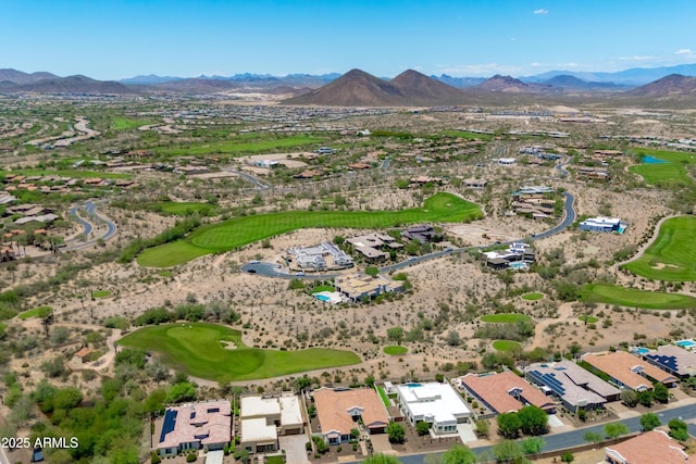 12727 W Lowden Rd, Peoria, AZ 85383 - aerial view of property's location featuring a local golf course, nearby suburban area, and a water and mountain view
