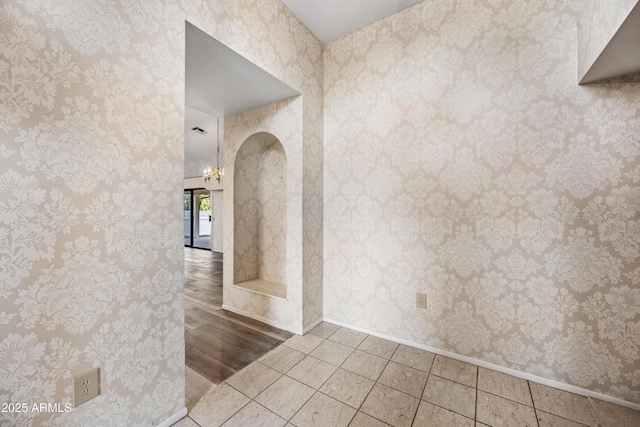 interior space with tile patterned flooring