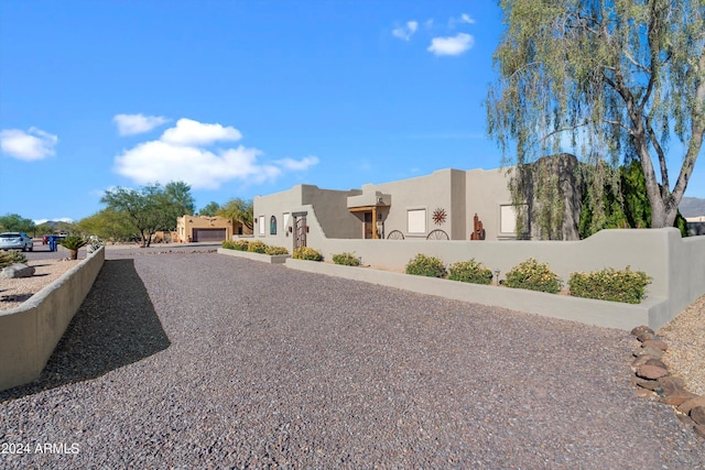 exterior space featuring a garage