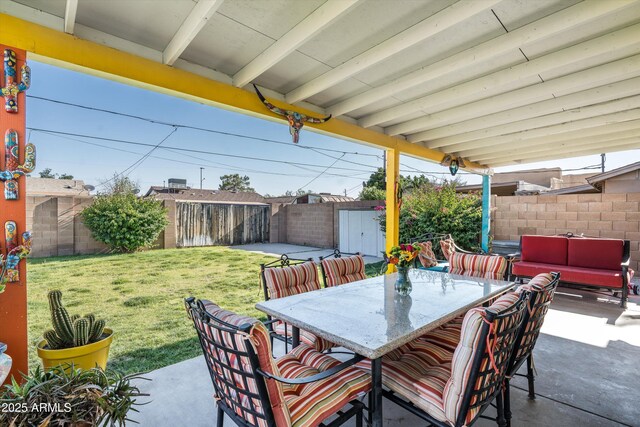 1027 E El Camino Dr, Phoenix, AZ 85020 - view of patio featuring outdoor lounge area