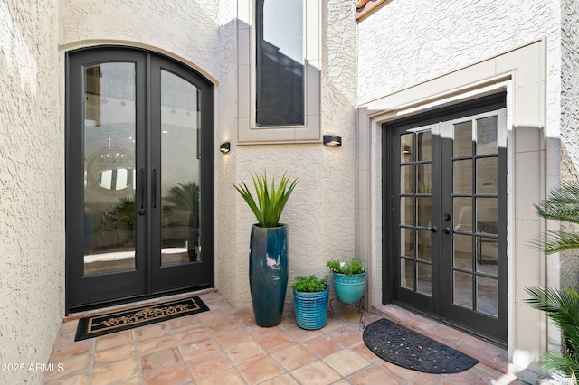 view of exterior entry with french doors