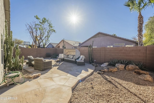 view of patio featuring an outdoor living space