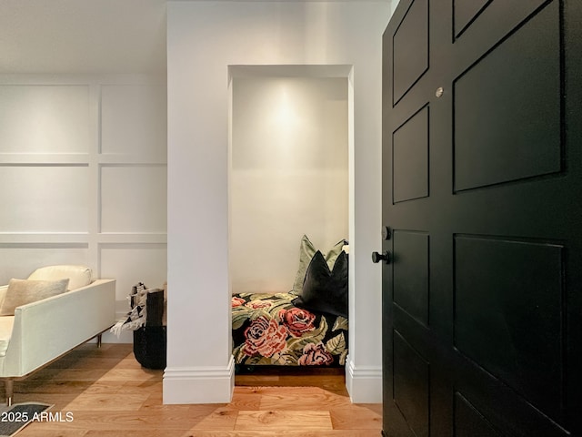 foyer featuring light wood-type flooring