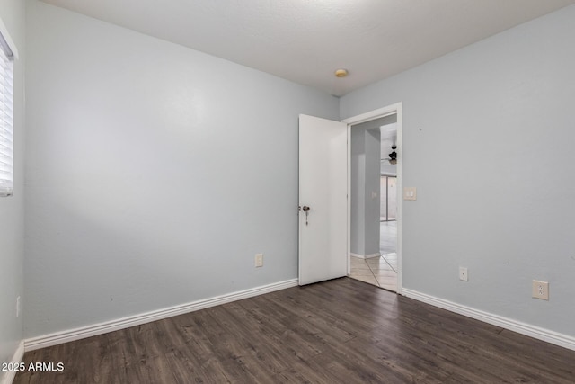 spare room featuring hardwood / wood-style flooring