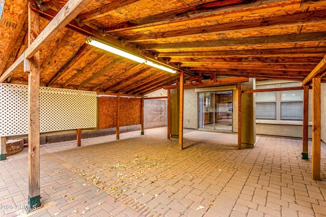 view of unfinished attic