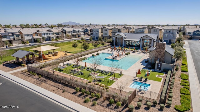 birds eye view of property featuring a residential view