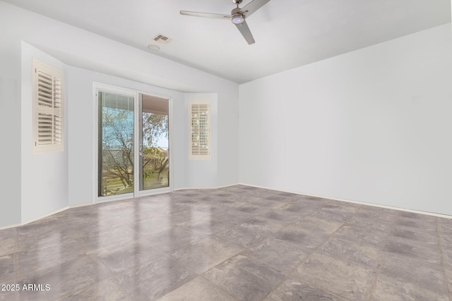 spare room featuring ceiling fan