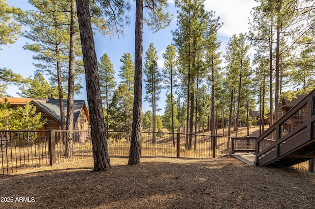 view of yard with fence