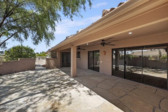 view of patio / terrace with ceiling fan