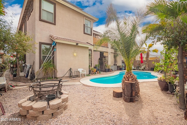 view of swimming pool featuring a fenced in pool and a patio