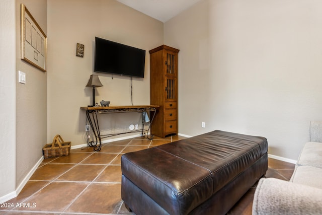 view of tiled living room