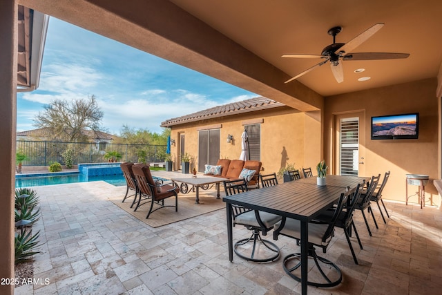 5428 E Windstone Trl, Cave Creek, AZ 85331 - view of patio with a ceiling fan and outdoor dining space