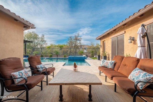 5428 E Windstone Trl, Cave Creek, AZ 85331 - view of swimming pool featuring a pool with connected hot tub and a patio area
