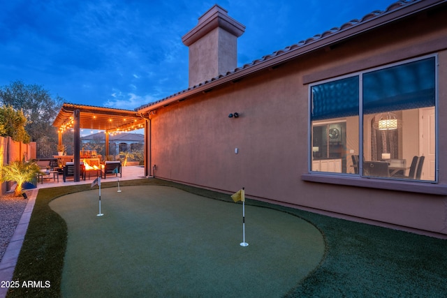 5428 E Windstone Trl, Cave Creek, AZ 85331 - view of swimming pool with a putting area and a patio