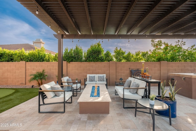 5428 E Windstone Trl, Cave Creek, AZ 85331 - fenced backyard with an outdoor hangout area and a patio area