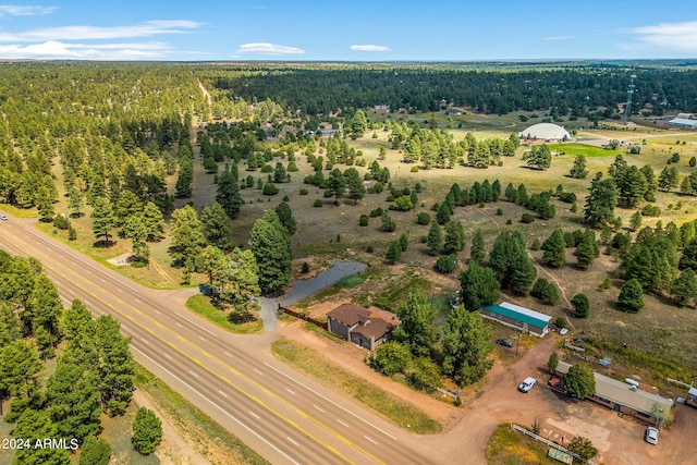 birds eye view of property featuring a rural view