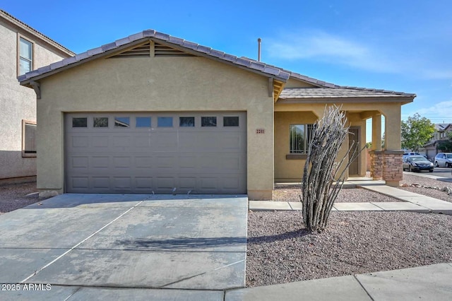 view of front facade with a garage