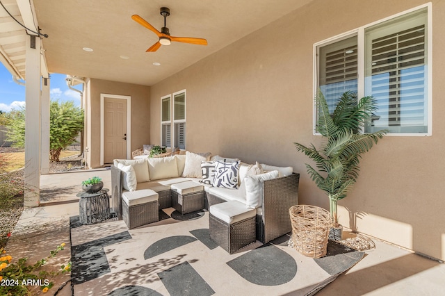 1409 E Dove Pl, Casa Grande, AZ 85122 - view of patio / terrace featuring outdoor lounge area and ceiling fan