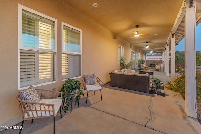 1409 E Dove Pl, Casa Grande, AZ 85122 - view of patio / terrace with an outdoor hangout area and ceiling fan