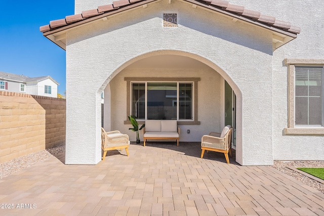 view of patio with fence