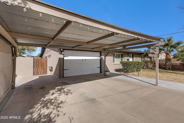 view of garage