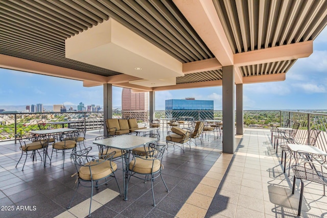 view of patio / terrace with a view of city