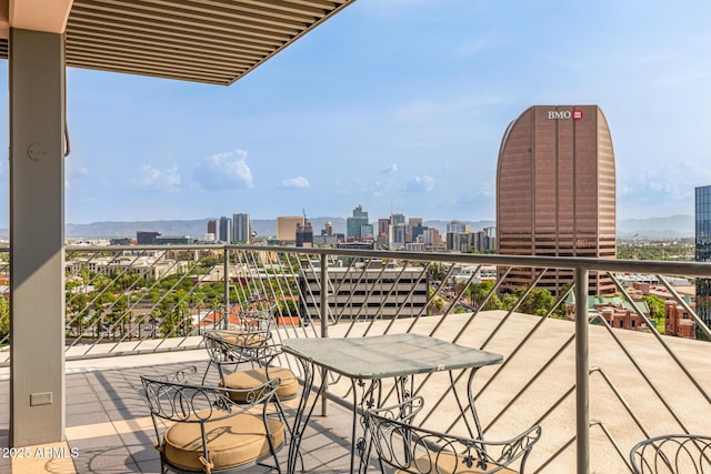 balcony with a city view