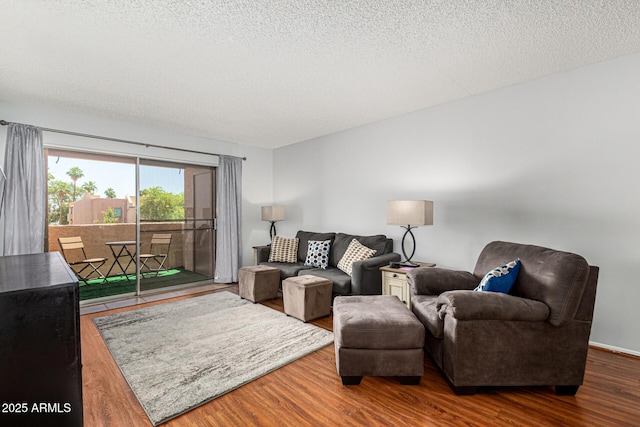 540 N May Unit 3117, Mesa, AZ 85201 - living area featuring wood finished floors and a textured ceiling