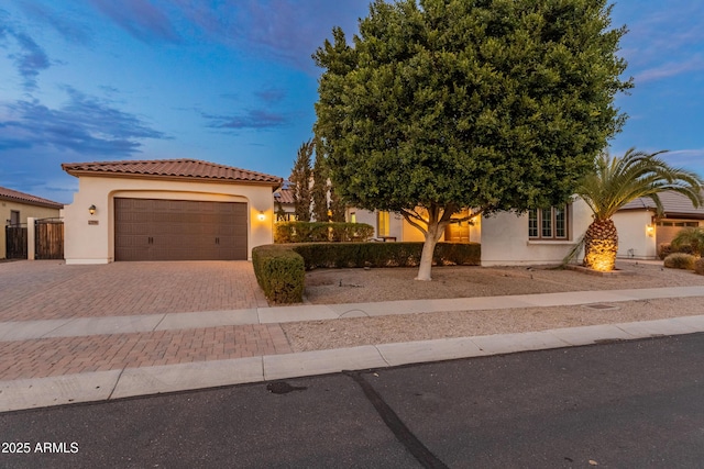 view of front of house with a garage