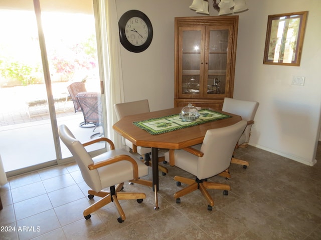 view of tiled dining area