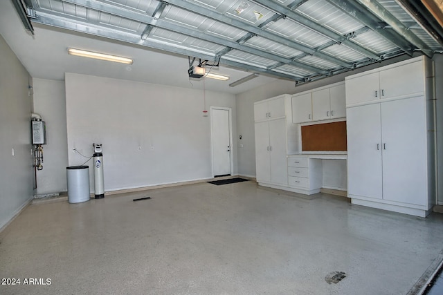 garage with tankless water heater