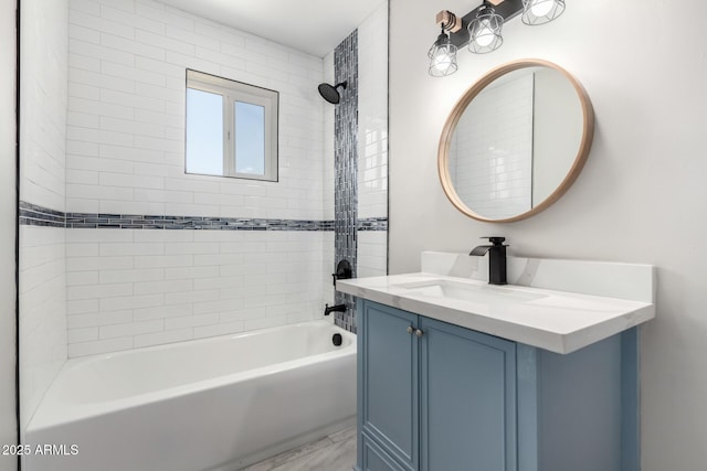 1010 W 5th Pl, Mesa, AZ 85201 - full bathroom with vanity, shower / bathtub combination, and marble finish floors