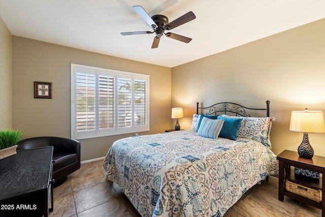 bedroom featuring ceiling fan