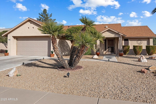 ranch-style home with a garage