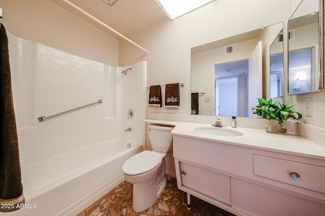 10326 W Pleasant Valley Rd, Sun City, AZ 85351 - bathroom featuring toilet, visible vents,  shower combination, and vanity
