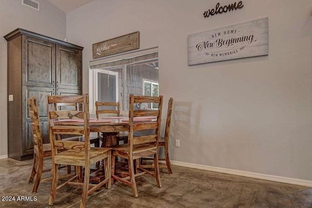 view of dining room