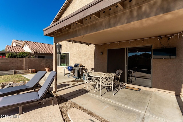 view of patio with area for grilling