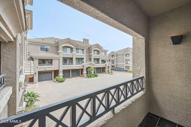 balcony featuring a residential view