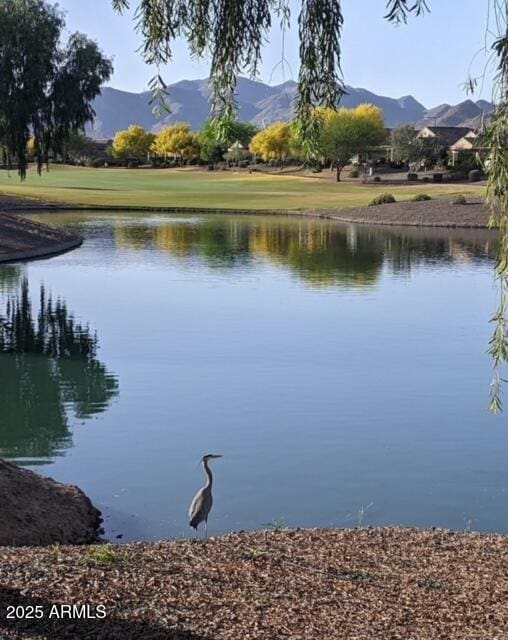 property view of water featuring a mountain view